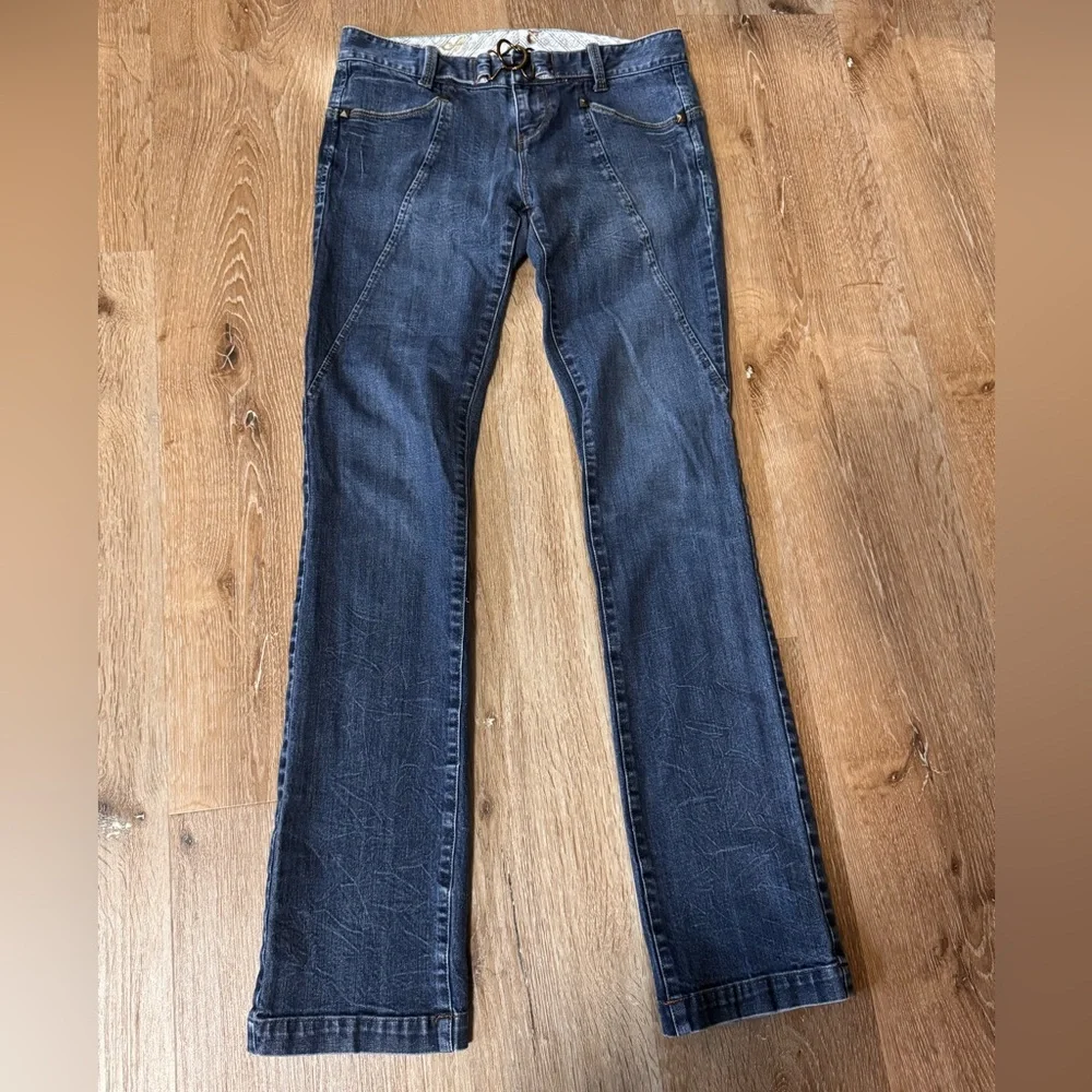 Armani Exchange Vintage Dark Blue Straight Leg Jeans w/‎ studs size 0